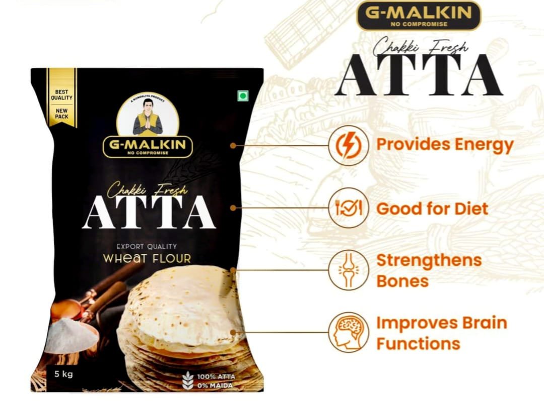 G-Malkin Chakki Fresh Atta — Provides Energy, Good for Diet, Strengthens Bones